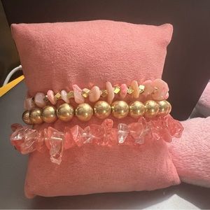 Pink chip natural stone stack